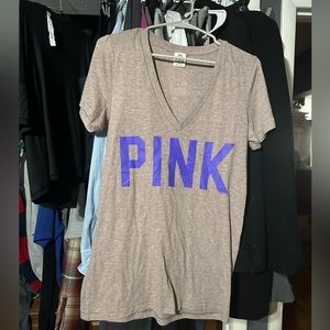 Brown and purple v neck